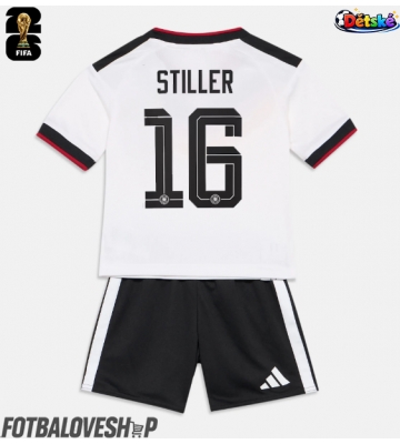 Německo Angelo Stiller #16 Dětské Domácí Dres MS 2026 Krátký Rukáv (+ trenýrky)